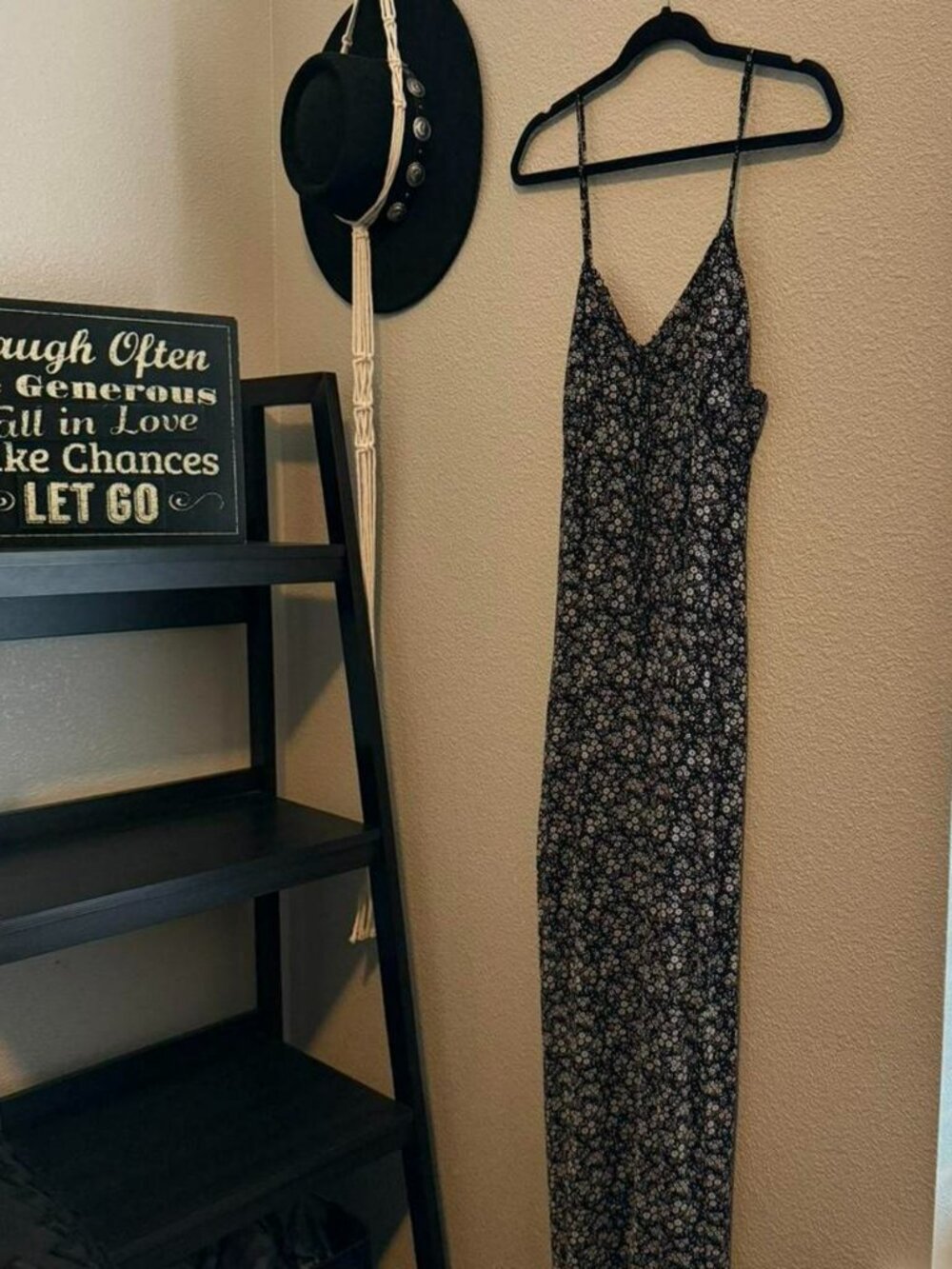 Black floral maxi dress